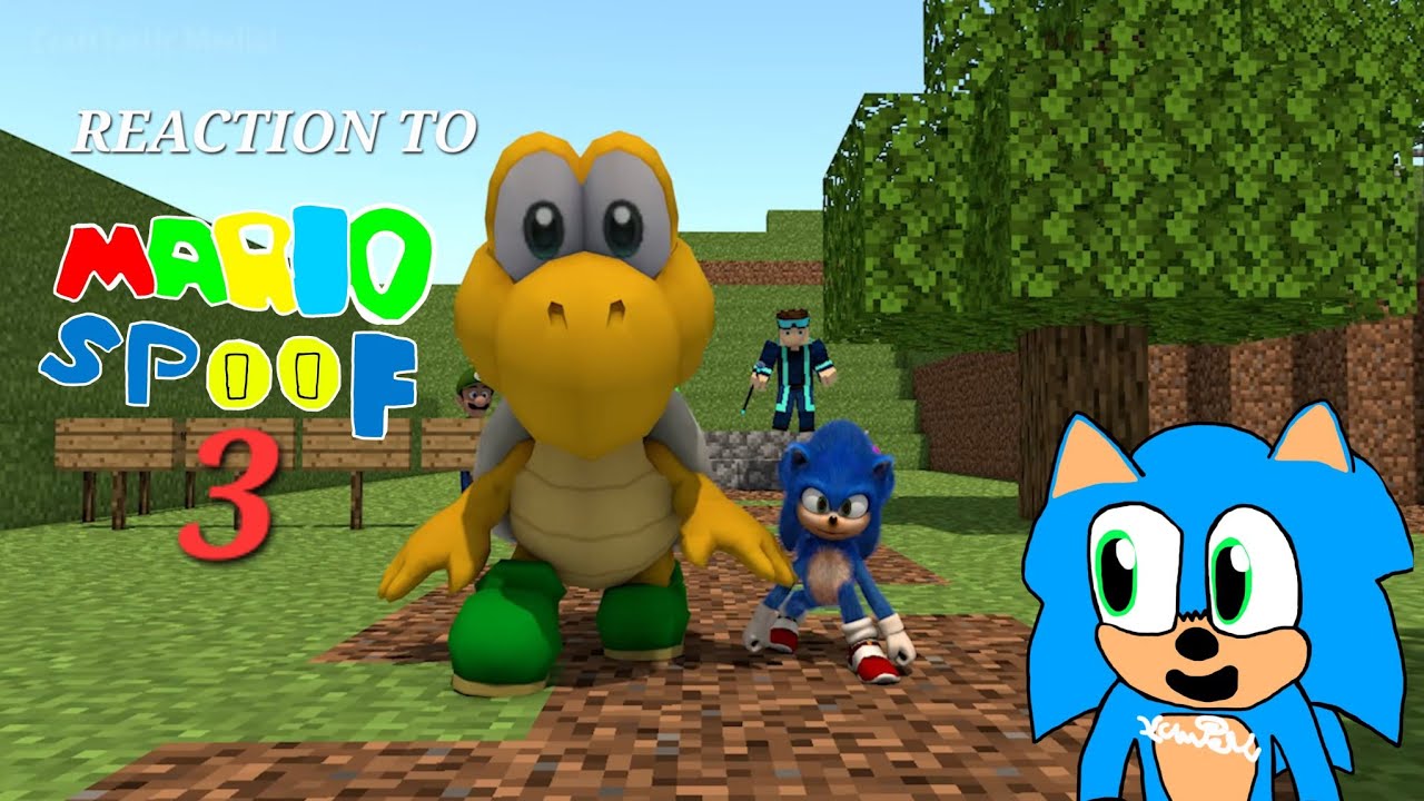 Reaction To Mario Spoof 3 Ft Baldi Sonic Luigi Steve Challenge !