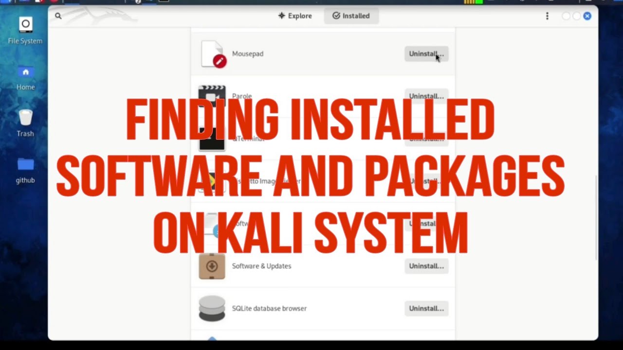 how to find the installed packages on kali system