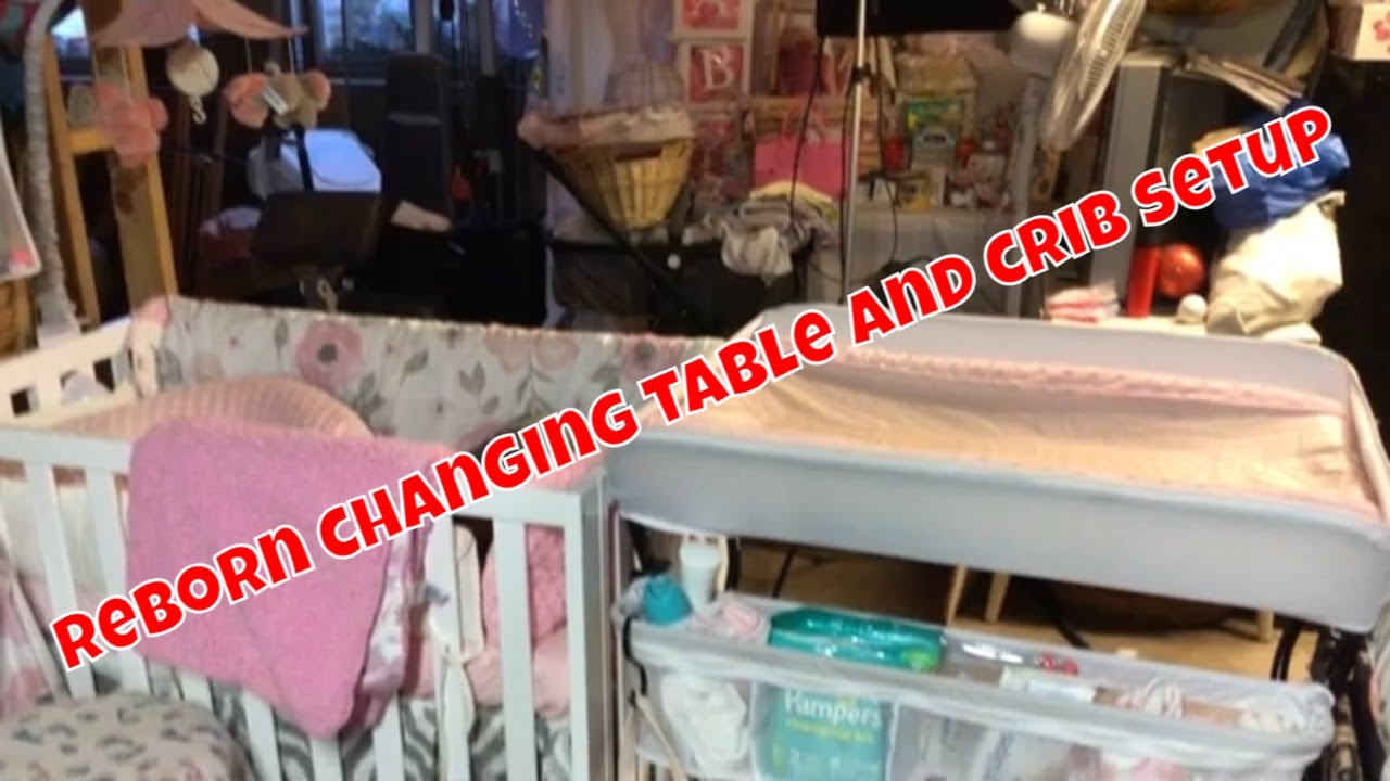 reborn changing table and crib setup