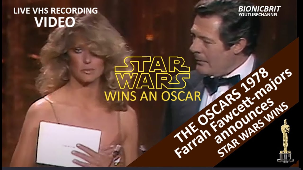 STAR WARS WINS AN OSCAR announced by  Farrah Fawcett- Majors - LIVE 1978 VHS  RECORDING