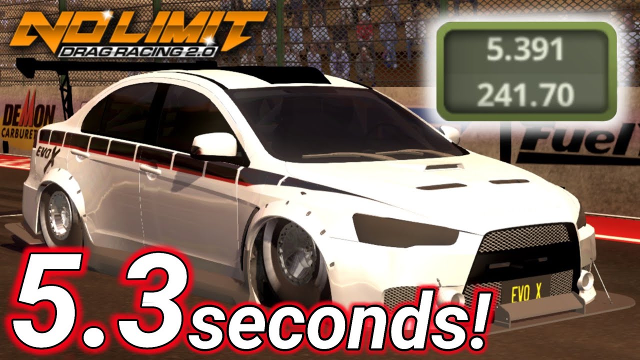 5,3 секунды Evo X Tune! Самый быстрый уличный автомобиль в No Limit Drag Racing 2.0 — версия 2.0.3