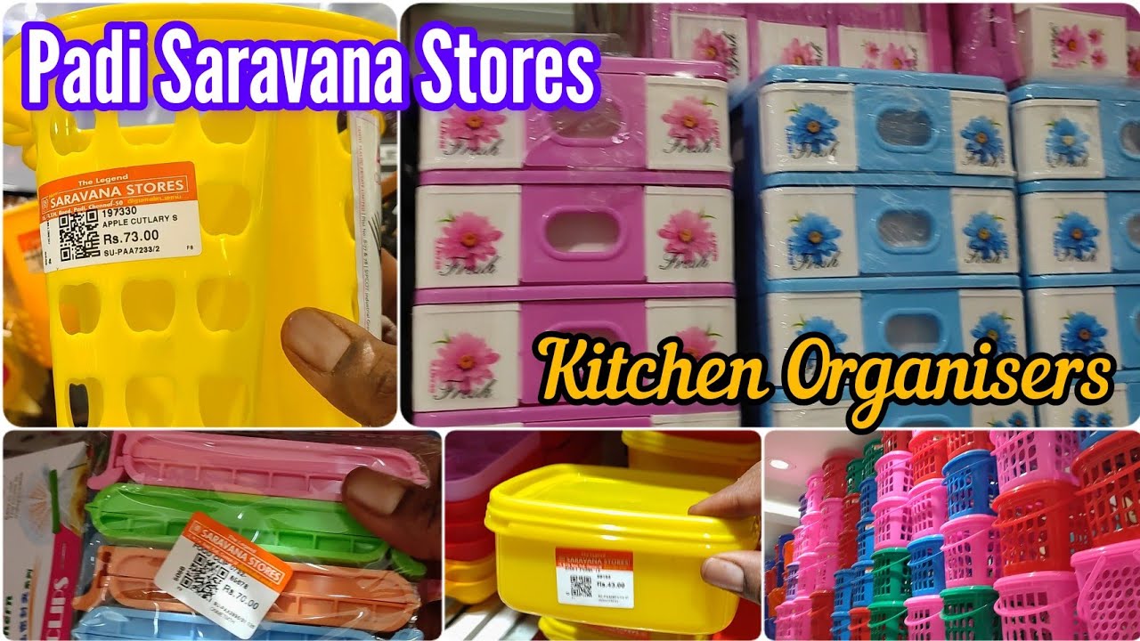 Padi Saravana Stores Kitchen Plastic | Kitchen Stainless Steel Organiser | Dmart Baskets #shopping