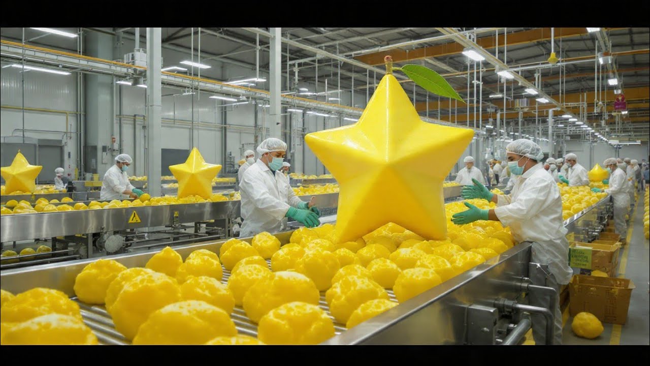 Inside a modern Starfruit Factory | From raw fruit to Final Juice process | Factoryflow