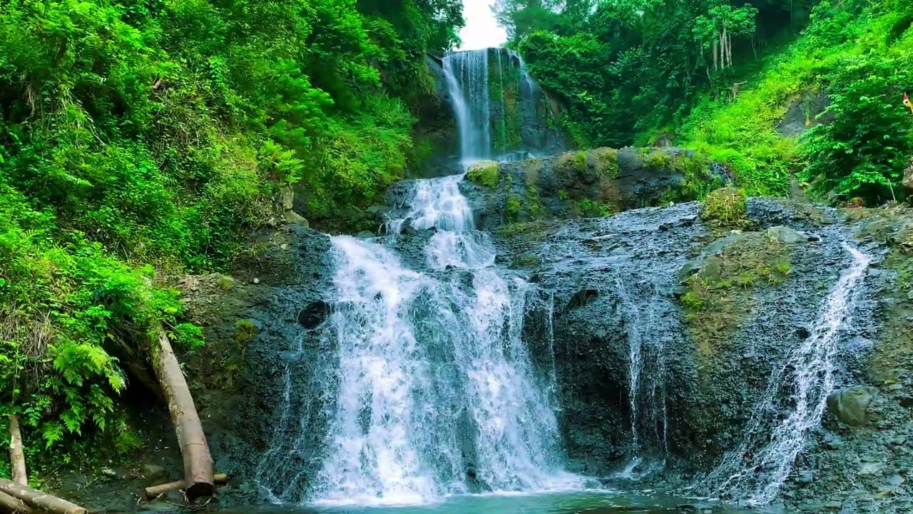 NATURAL WATERFALL ASMR ,Beautiful sound of nature for sleep ,study and relaxation 🌿🍃