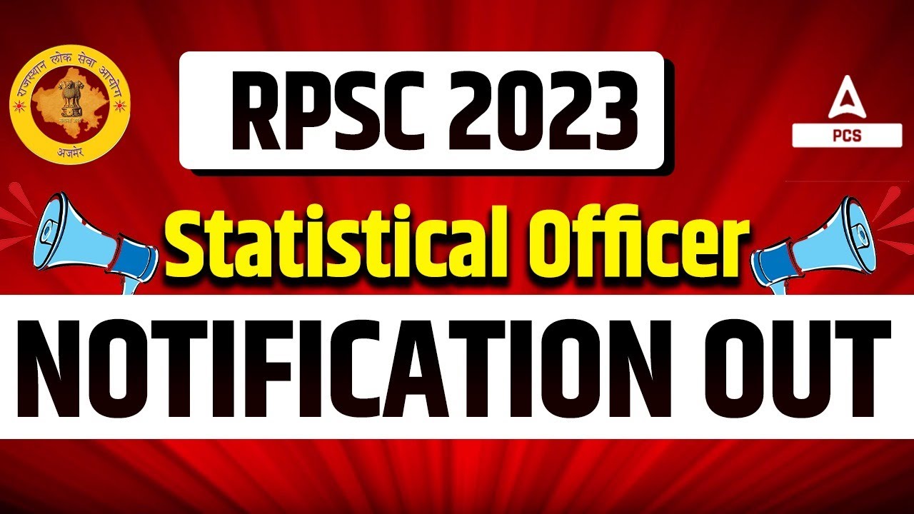 RPSC Statistical Officer New Vacancy 2023 | RPSC SO Notification | Rajasthan Statistical Officer