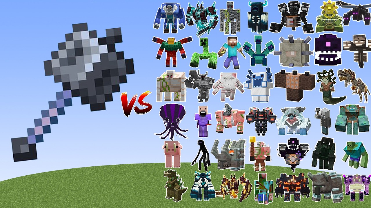 MACE VS Random Mobs, Herobrine, Warden, Wither Storm...BIG Compilation!