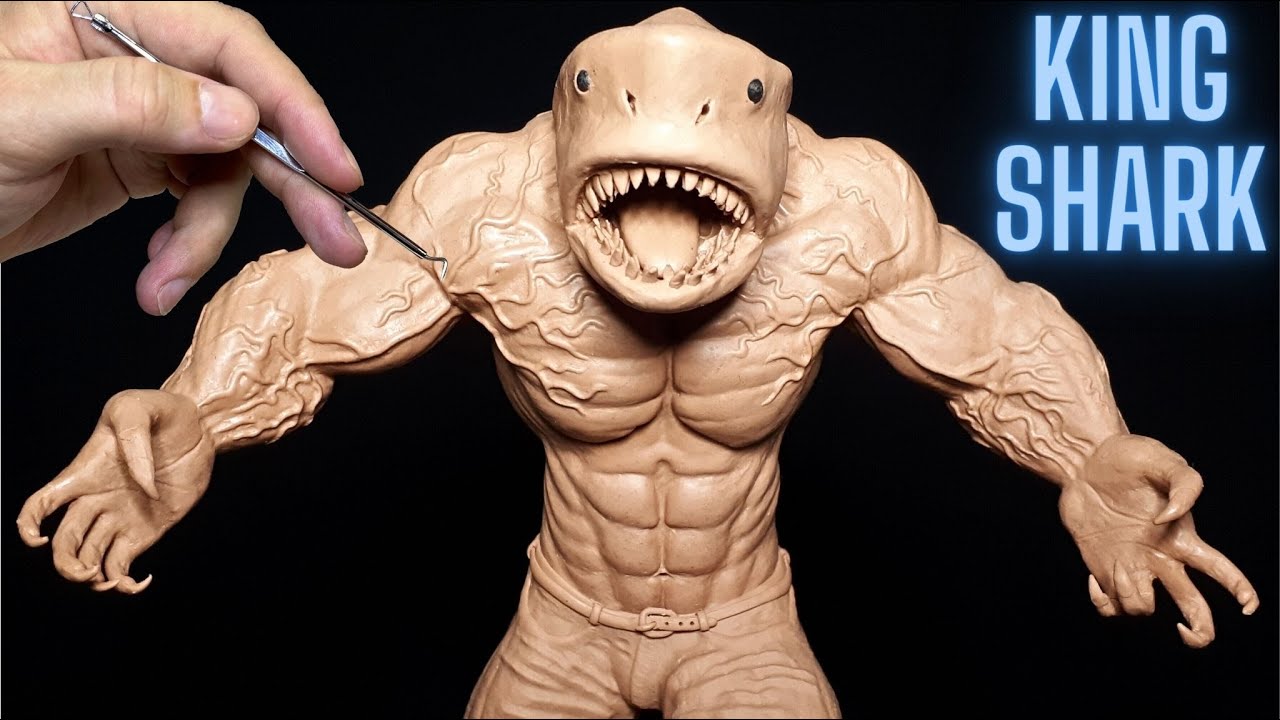Sculpting KING SHARK from SUICIDE SQUAD / Timelapse