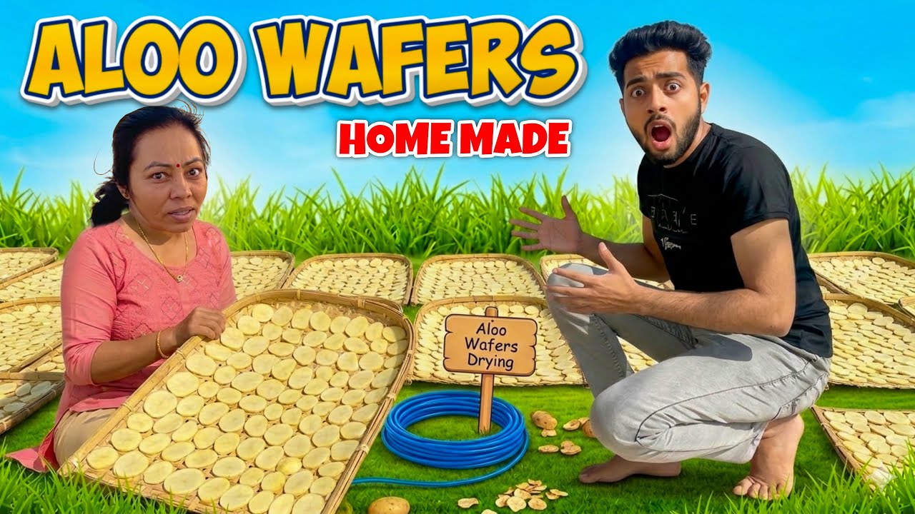 Mummy Ke Haath Ke Crispy Aloo Wafers! 🥔 Sirf Do Din Mein Taiyar 😋 #aloowafers #vlog