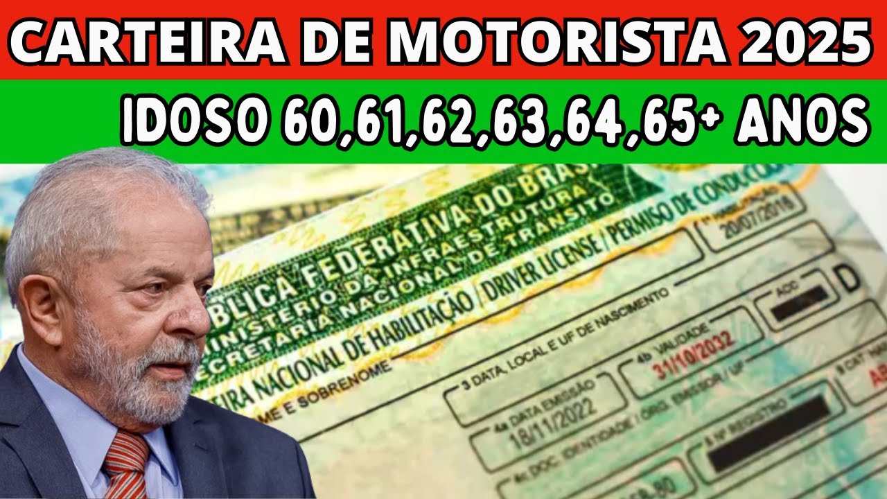 MOTORISTAS QUE POSSUEM 60,61,62,63,64,65+ ANOS SAIU NOVO COMUNICADO OFICIAL DA NOVA CNH