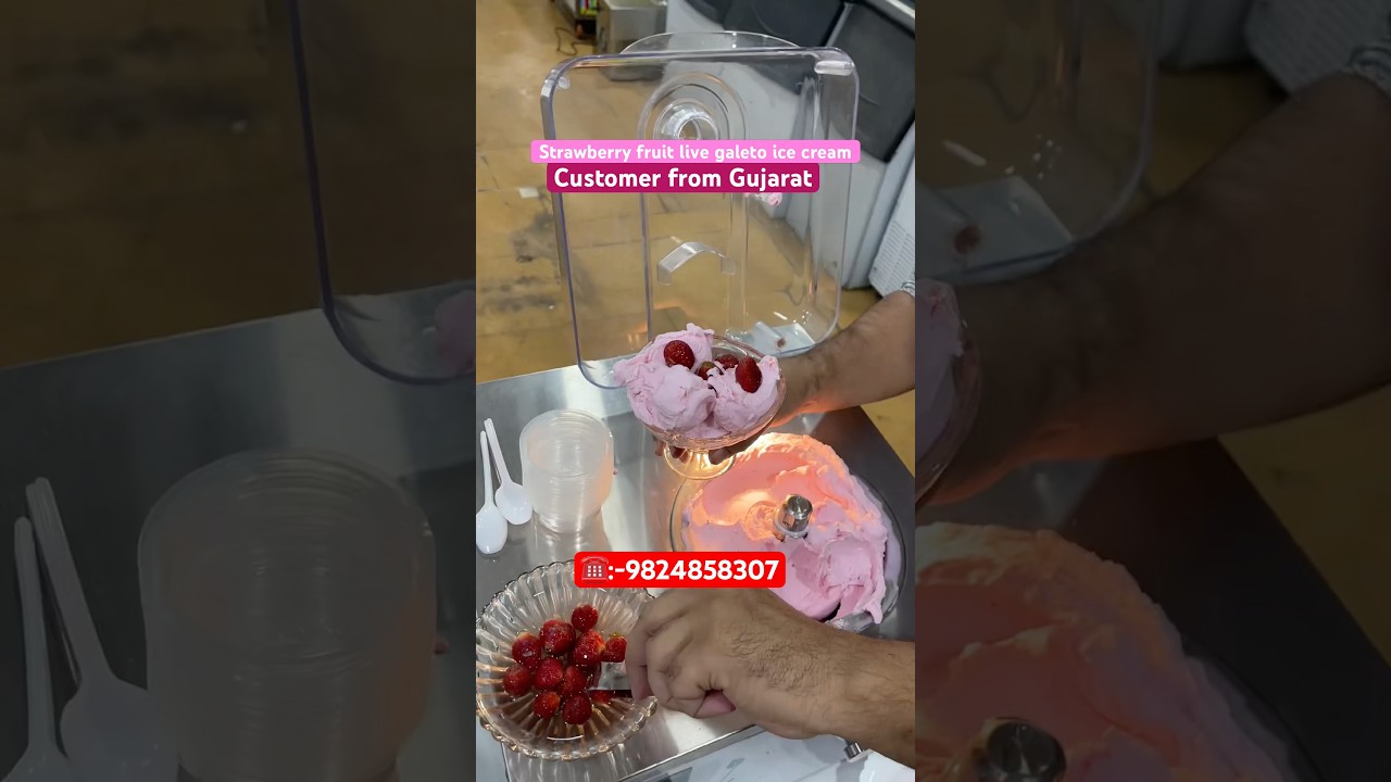 Клиент из Гуджарата провел демонстрацию работы аппарата для производства мороженого Galeto.