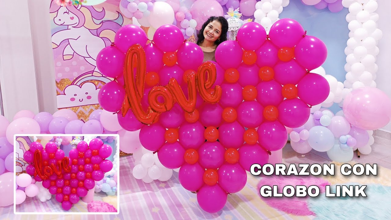 CORAZON CON GLOBOS-SUPER FACIL DE REALIZAR🤗🎈SAN VALENTIN