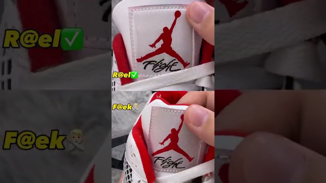 Real V. Fake Fire Red Jordan 4 #sneakerhead    #viral  #trending #popular #shoes #tiktok #shorts