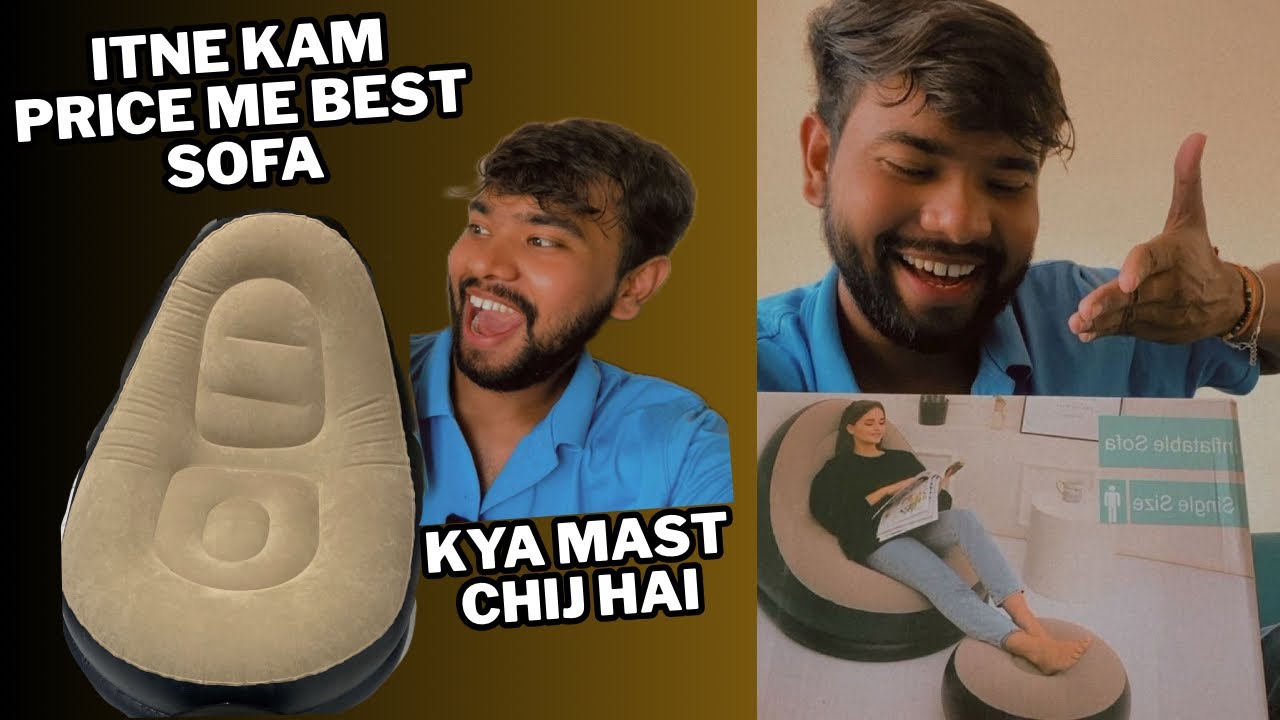 Best Inflatable Sofa 2025 on Amazon | 1 Seater Couch Chair + Footstool Unboxing & Test | Akash7roy