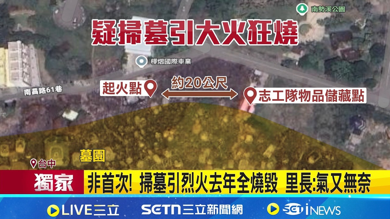 三立獨家｜兒童節活動險泡湯 里民:疑掃墓放火燒雜草 非首次! 掃墓引烈火去年全燒毀 里長:氣又無奈 警調監視器糾罪魁禍首 證實人為將法辦｜記者 許宇捷 王子瑜｜新聞一把抓20260318｜三立新聞台