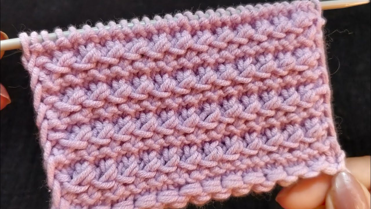 दो लाइन की बेहद आसान बुनाई, Very Easy 2 Rows Reversible Kniting Pattern for Caps, Cardigan, Blanket