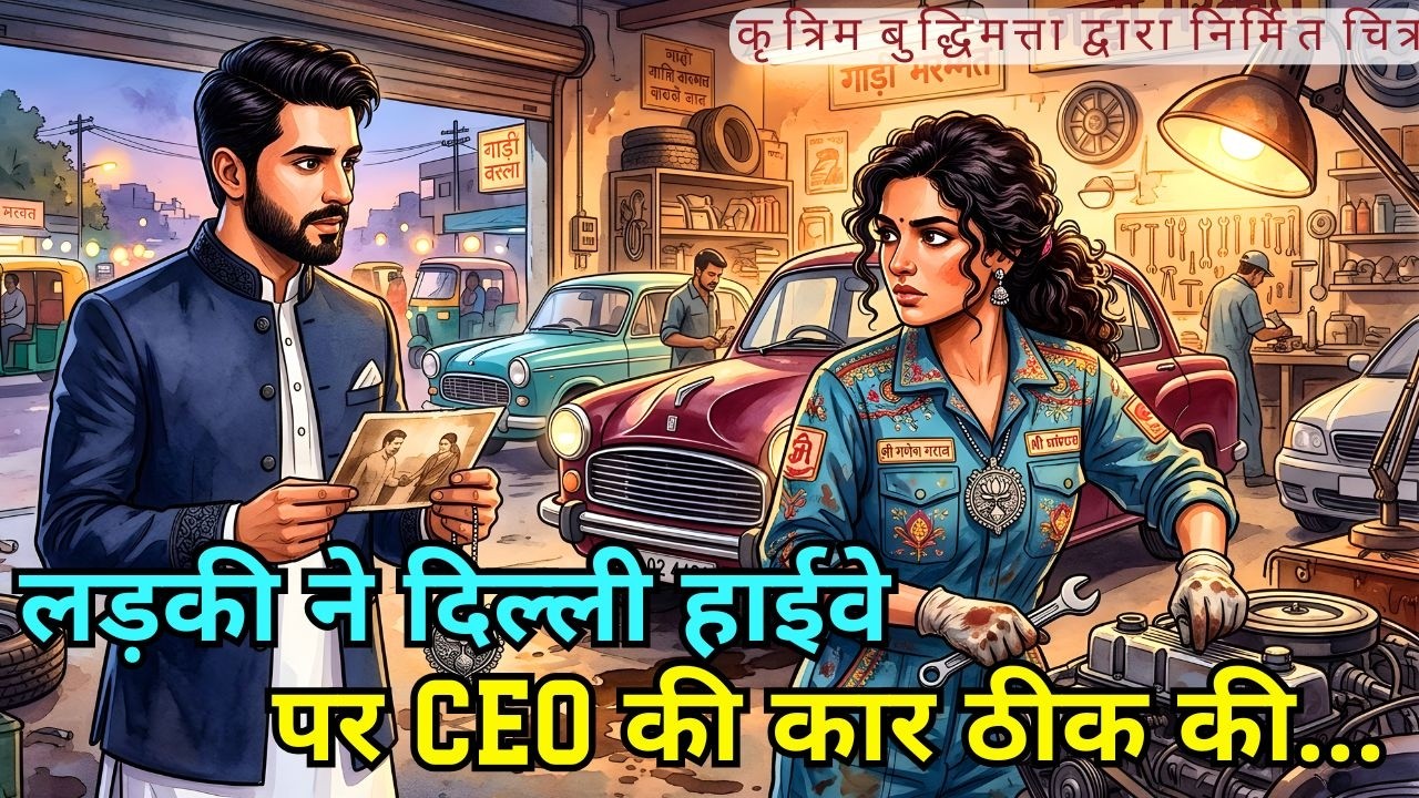 लड़की ने दिल्ली हाईवे पर CEO की कार ठीक की… महीनों बाद पता चला, वही खोई हुई वारिस है