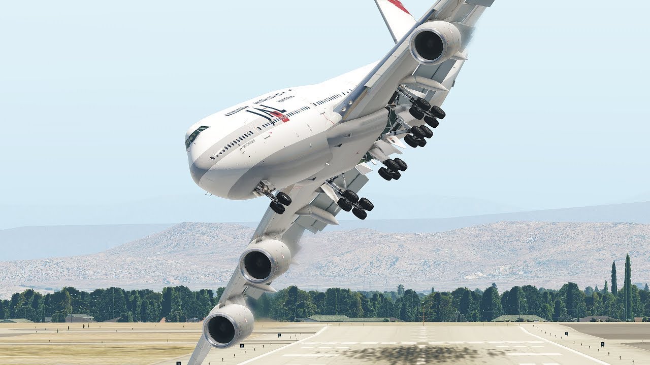 Impossible Landing!!! Dangerous Landing Lufhansa Boeing 747 at newark liberty airport