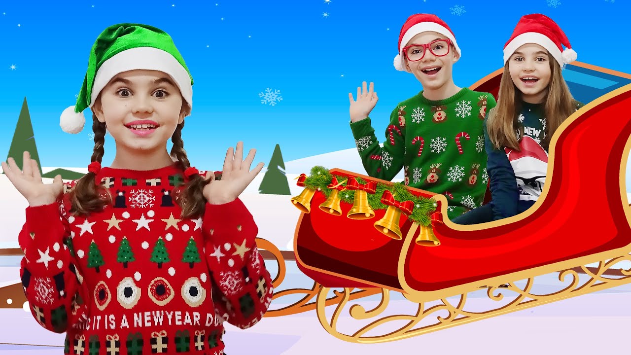 Jingle Bells 🔔 Christmas Song for Kids 🎅🎄 | Sing Along with Poli and Nick 🎶
