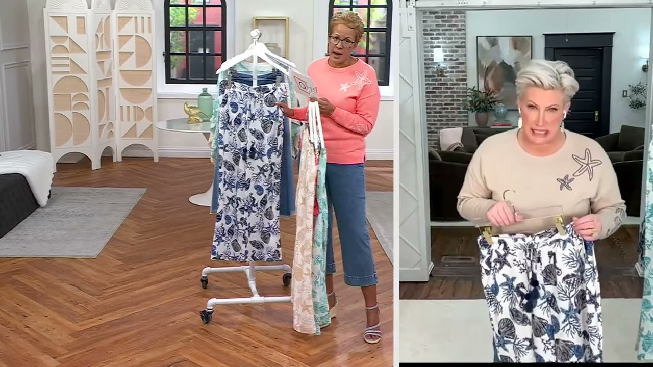Spodnie plażowe Belle Beach marki Kim Gravel Cabana Knit Cute as Shell w sklepie QVC