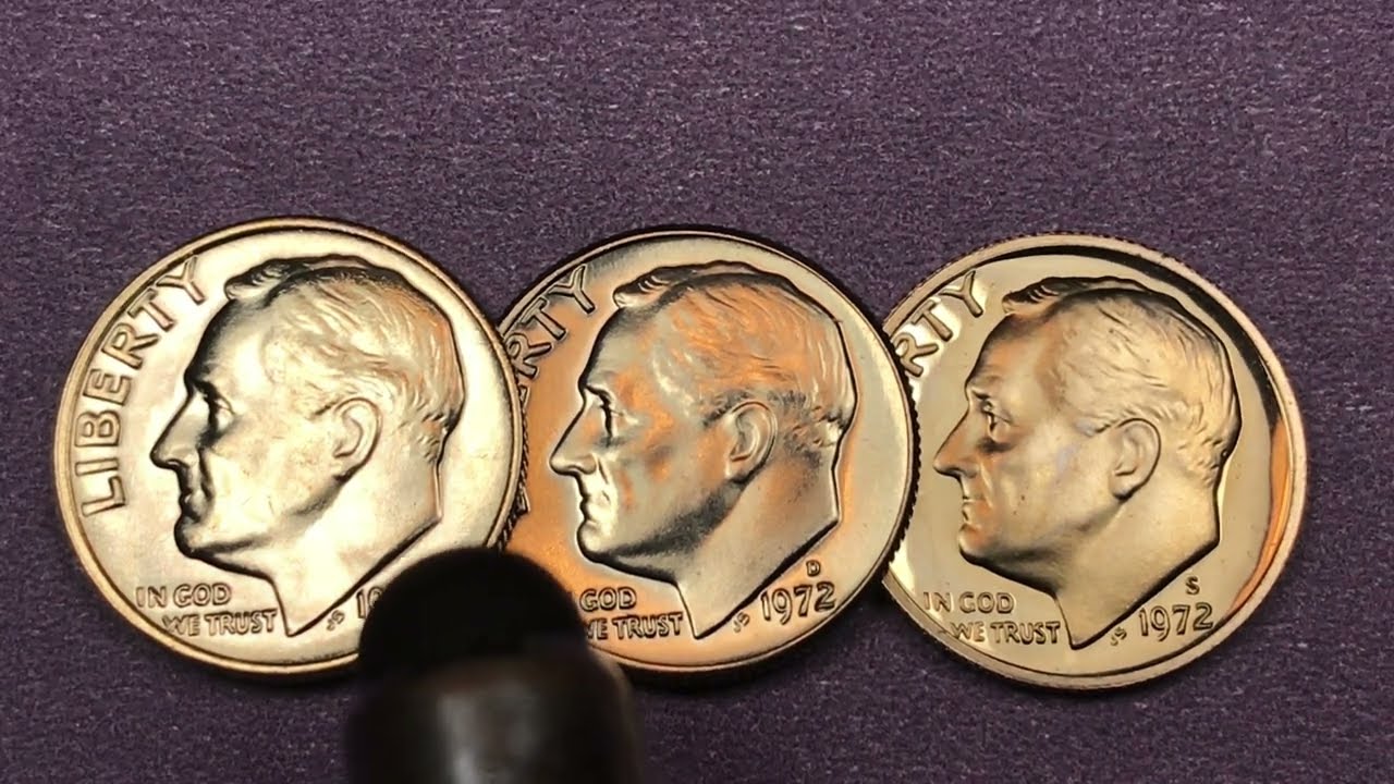 US 1972 DImes - $8750 For Best One - United States Roosevelt Coin