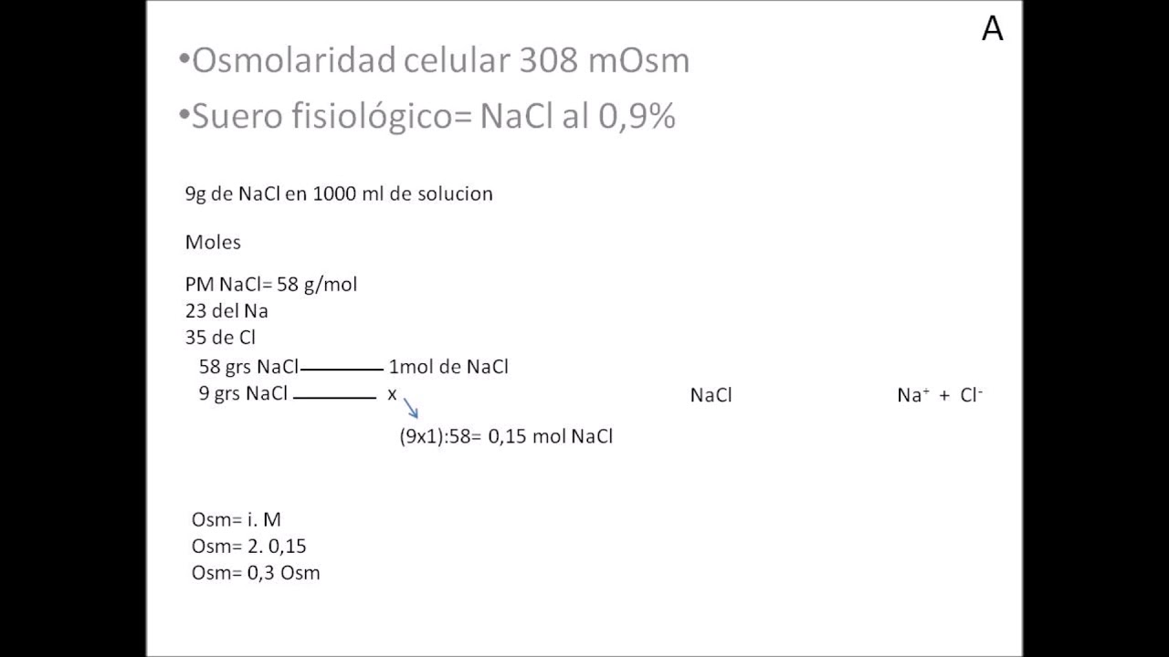 Ejercicio de  OSMOLARIDAD