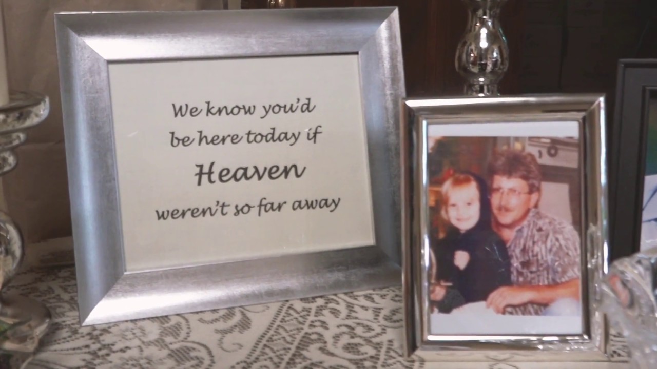 Her Father is in Heaven, so for her Father+Daughter Dance, Katie's family did this..