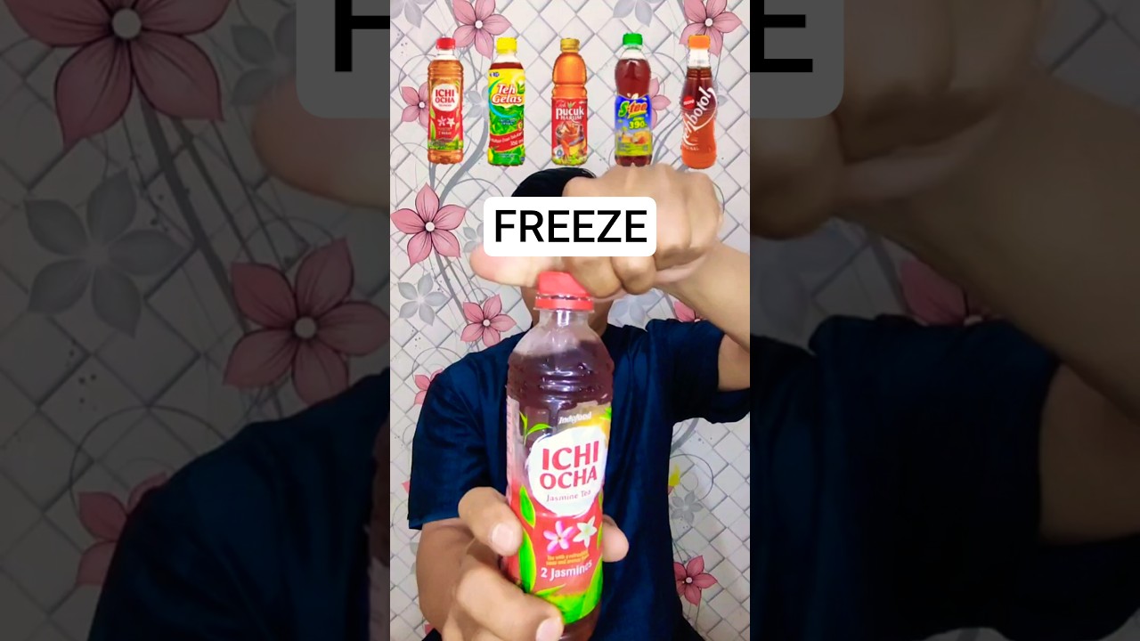 Minum berbagai varian teh botol #asmr #tea #shorts
