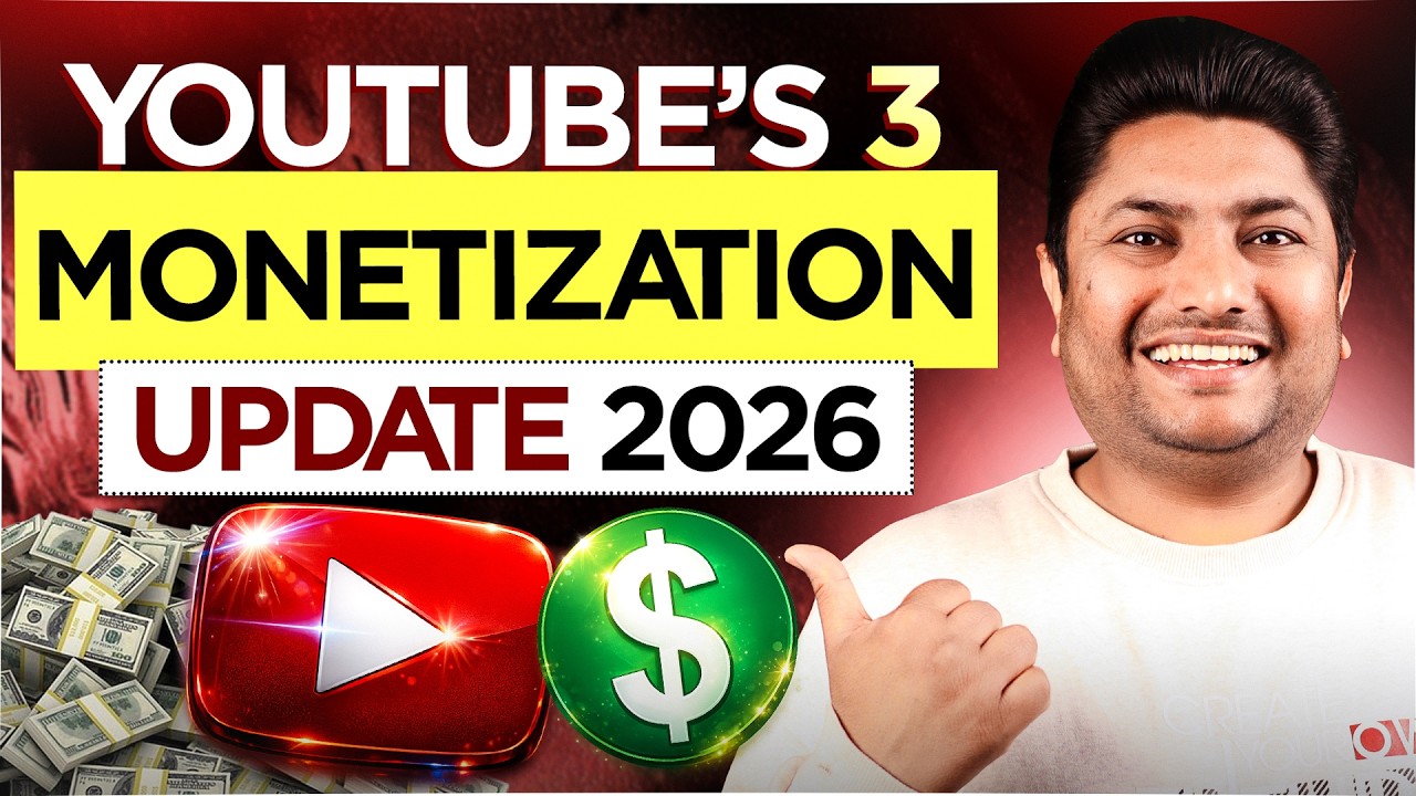 YouTube Monetization New Update 2026 🔥 3 Biggest Changes Every Creator Must Know