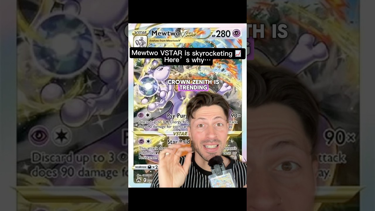 Mewtwo VSTAR is SKYROCKETING! (I Pulled It TWICE 😱) | Crown Zenith Pokemon #shorts #pokemon #foryou