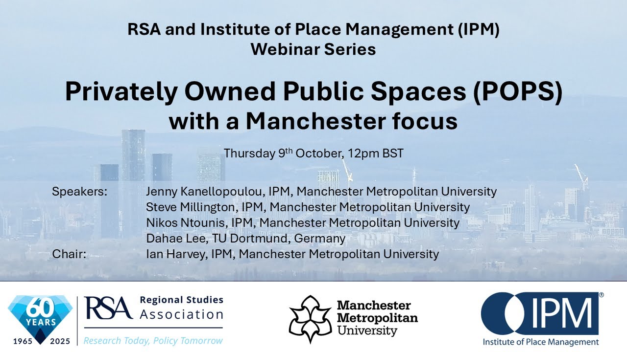 Launch of the Privately Owned Public Spaces (POPS) paper, with a Manchester focus