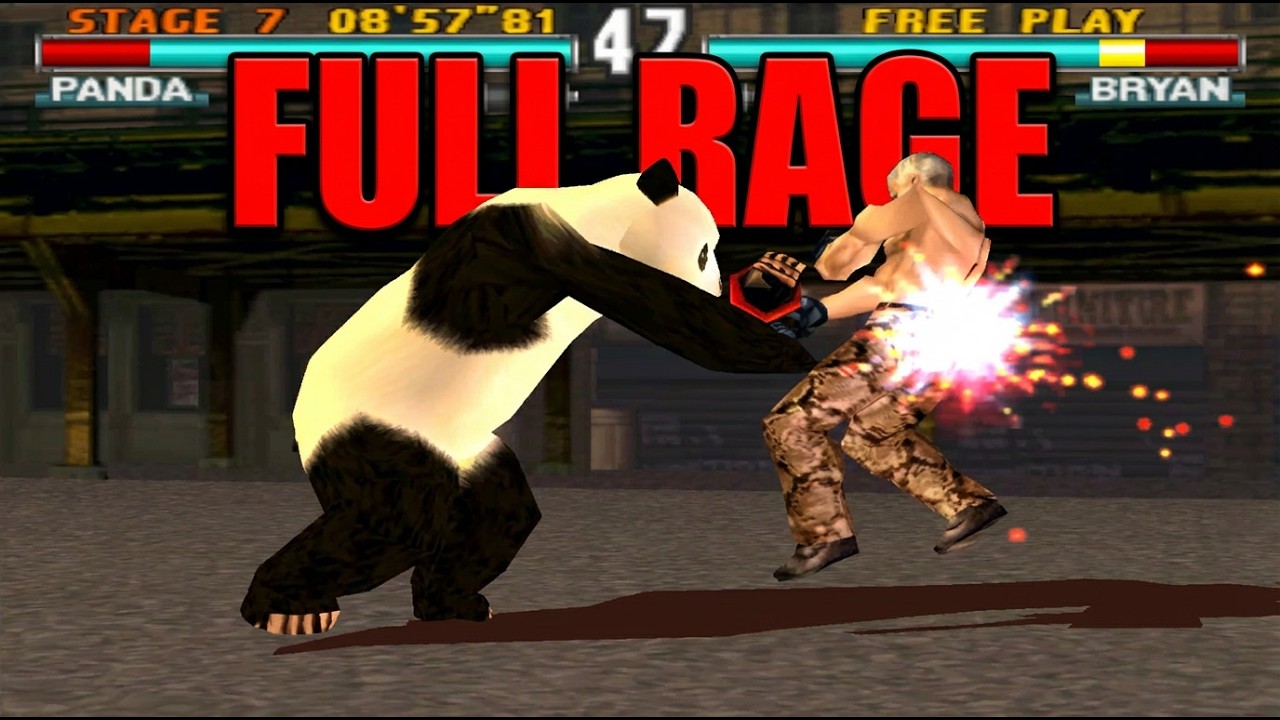 Tekken 3 Panda vs Bryan FULL RAGE Comeback