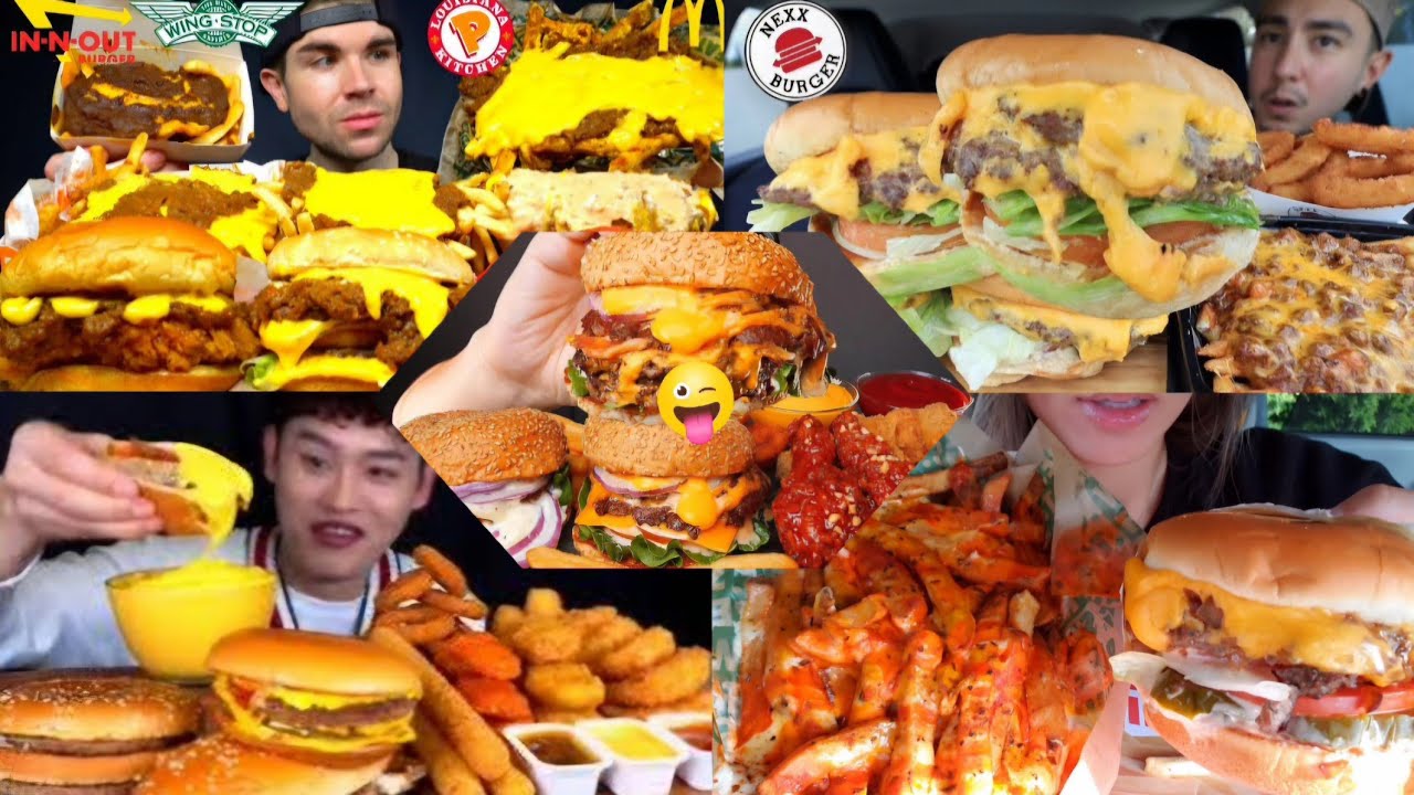  ULTIMATE FOOD CRAVINGS CHEESY CHEESE BURGERS&FRIES MUKBANG BIG BITE COMPILATION EATING SOUNDS😋