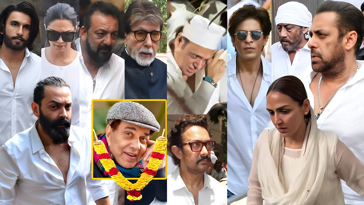 Dharmendra Funeral - SRK, Salman Khan, Aamir, Sanjay, Ranveer, Deepika, Govinda, Bobby & Sunny Deol