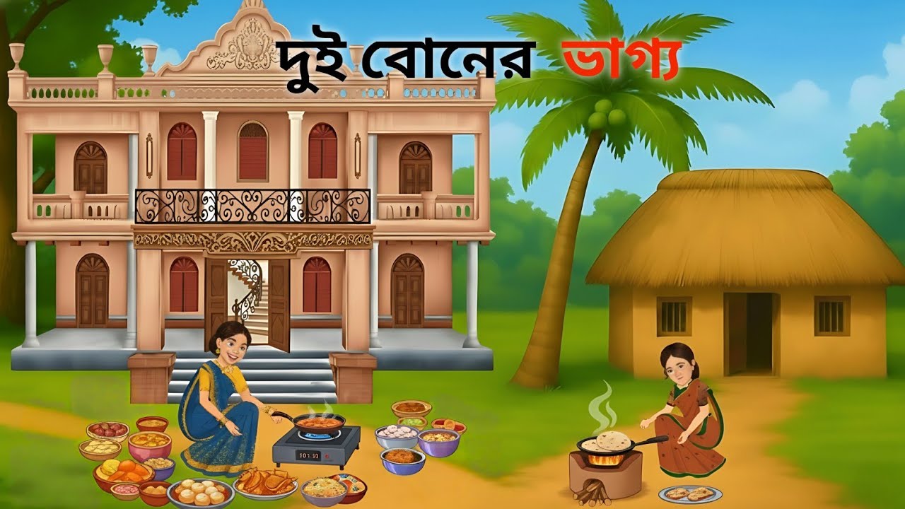দুই বোনের ভাগ্য | Bangla Moral Story | Cartoon Kahani | Fairy Tales Cartoon| Moral Stories Bangla