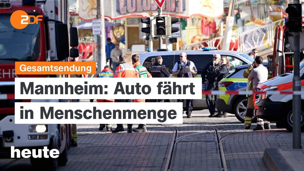 heute 19:00 Uhr vom 03.03.25 Auto fährt in Mannheim in Menschenmenge, Sondierungsgespräche, Karneval