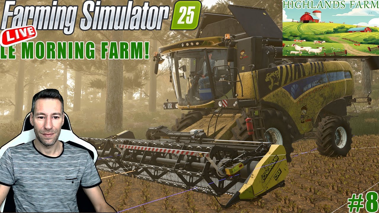 FS25#✔️MORNING FARM😉N8 LA MOISSON DE SOJA SE MATIN SUITE ET FIN....