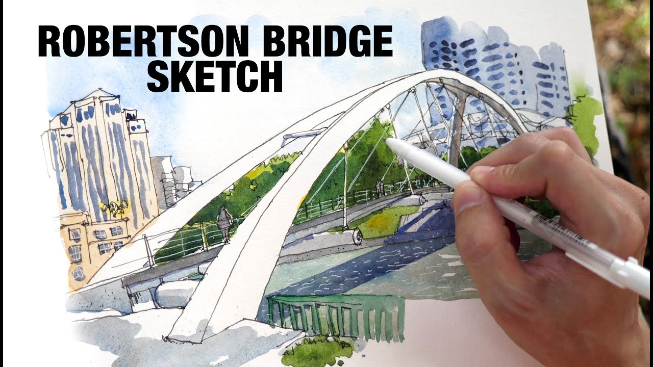 Robertson Bridge (Sketching Bridges of Singapore River)