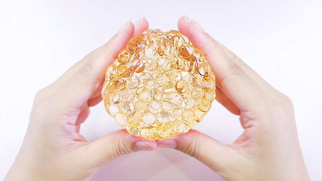 【ASMR】シャンパンゴールドスライム Clear Beads Crunchy Slime【音フェチ】