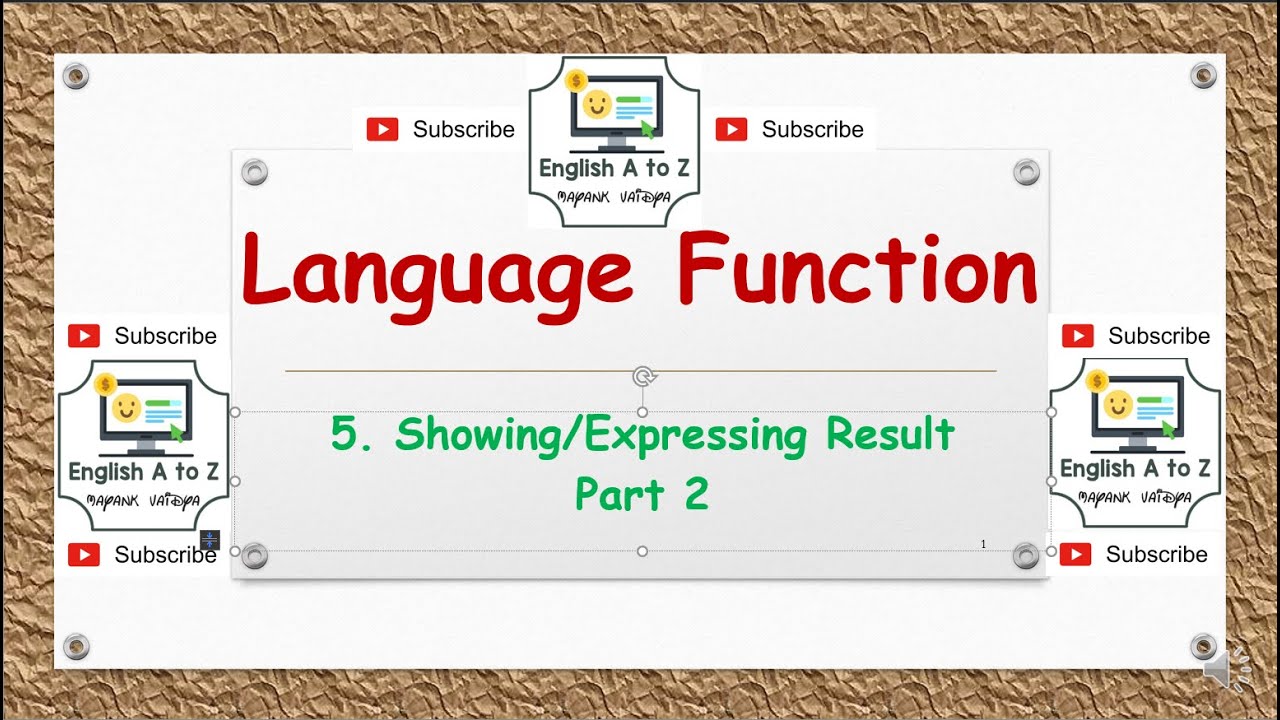 5. Language Function: Showing Result Part 2