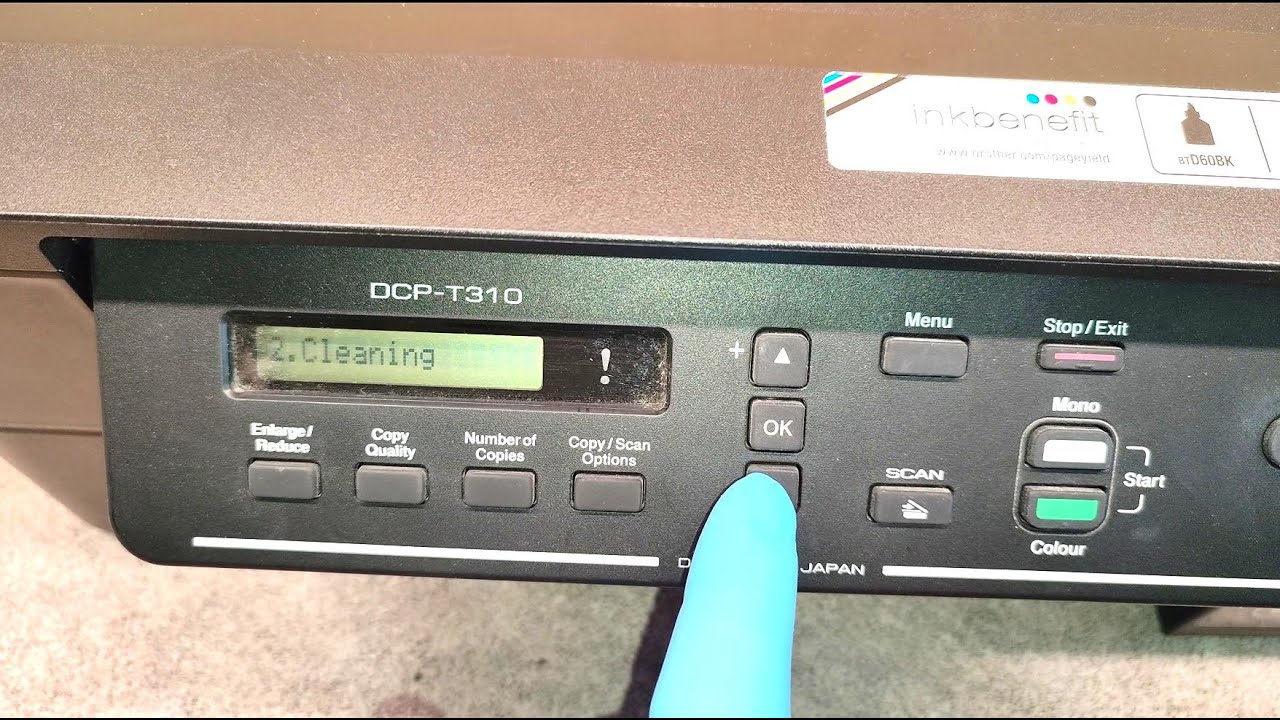 HOW TO CLEAN THE PRINTHEAD ON BROTHER DCP-T300, DCP-T310, DCP-T500, DCP-T700, PRINT NOZZLE CHECK
