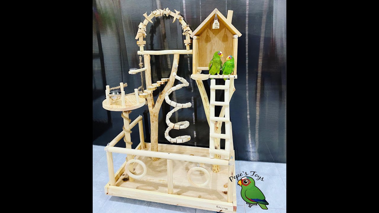 Parque de madera para loros grandes PEPE S TOYS