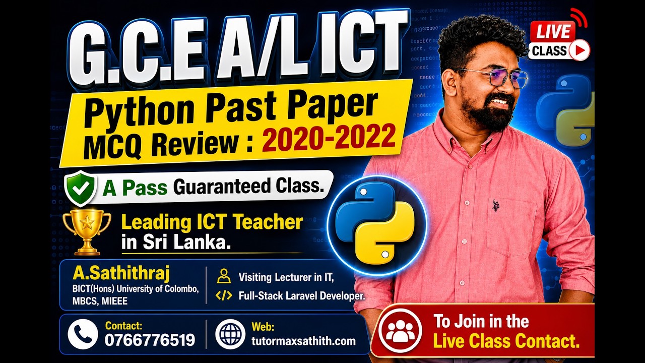 4. Python Past Paper MCQ Review 2020&ndash;2022 | A/L ICT Python Revision