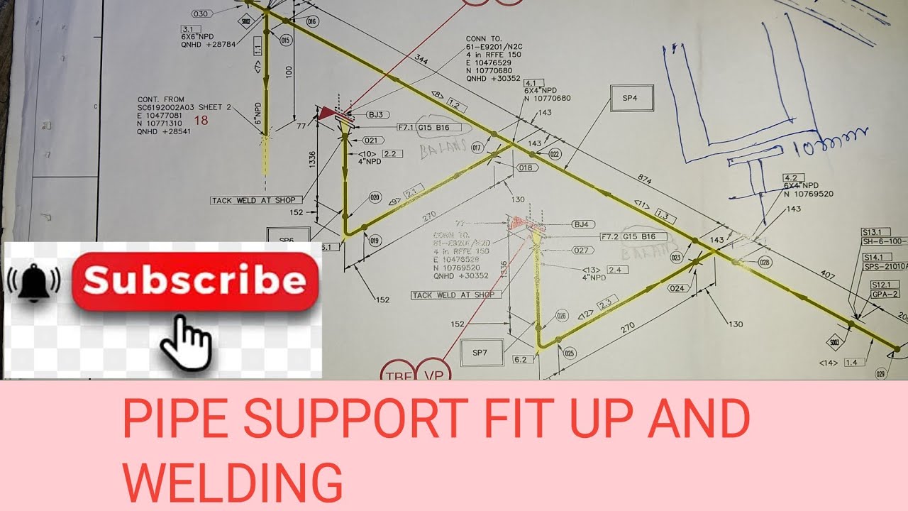 How to Pipe support Fit up and Welding/Pipe support Ka Direction Isometric Drawing SE Sikhhe 