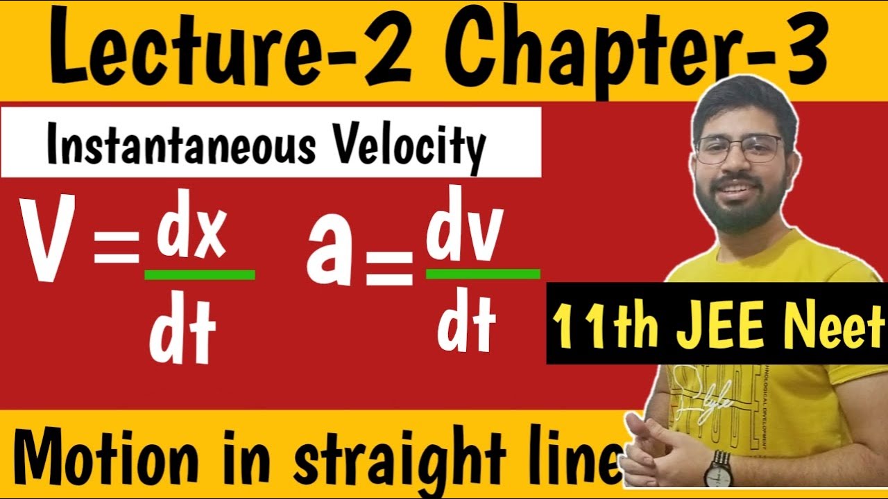 Lecture2 Chapter3 Class11th, Motion in straight line | Instantaneous Velocity & Acelration  JEE NEET