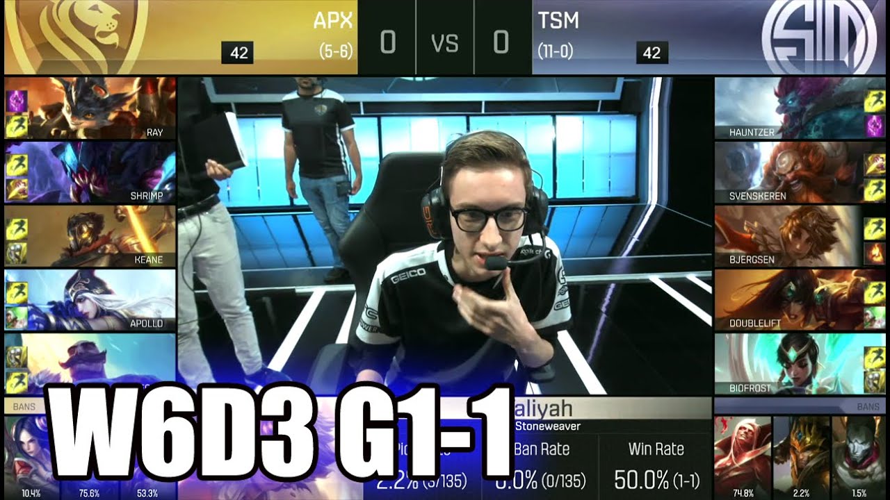 Apex Gaming vs TSM | Game 1 S6 NA LCS Summer 2016 Week 6 Day 3 | APX vs TSM G1 W6D3 1080p