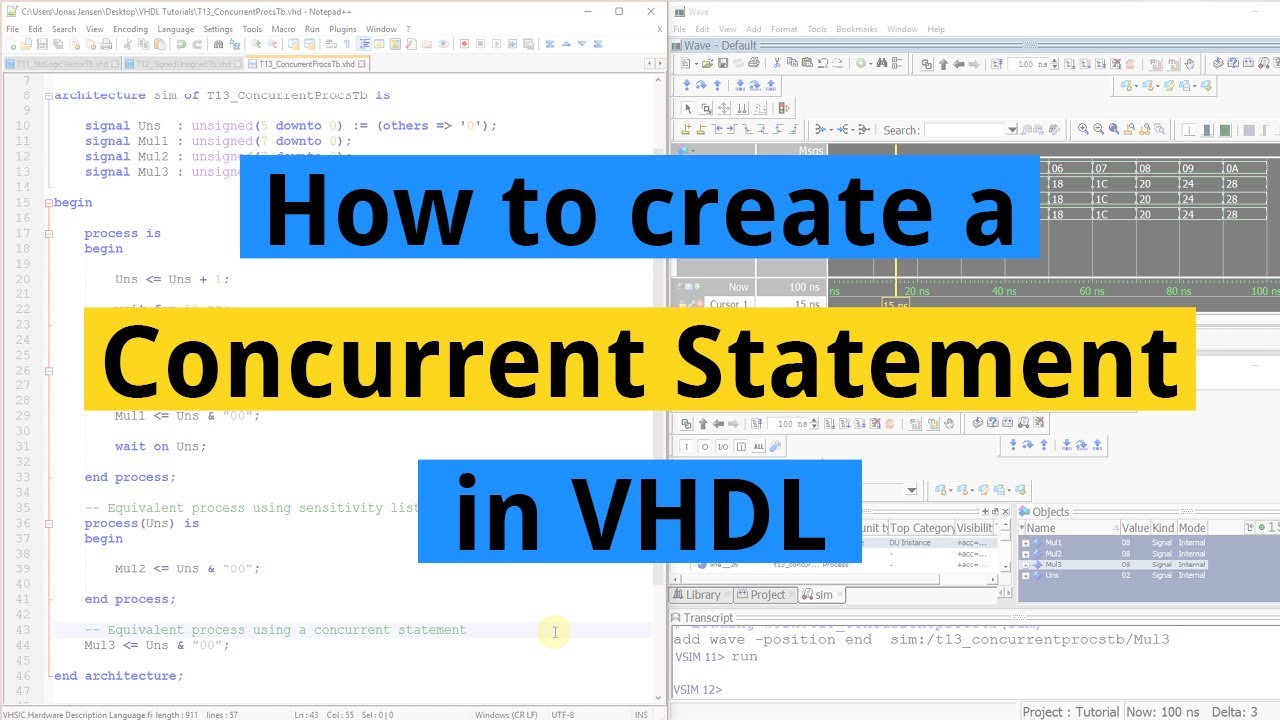 How to create a Concurrent Statement in VHDL