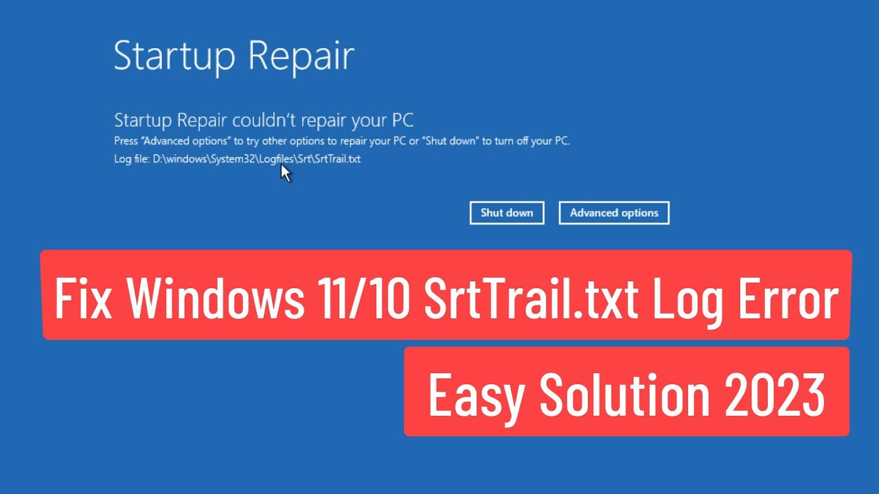 Исправление ошибки журнала srttrail.txt в Windows 11/10. Простое решение 2023