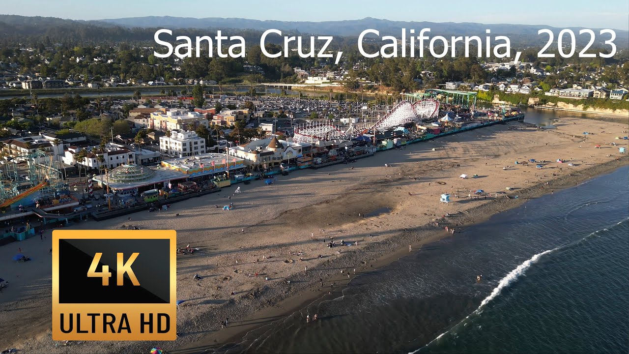 Santa Cruz, California 2023, 4K Aerial Drone Stock Footage