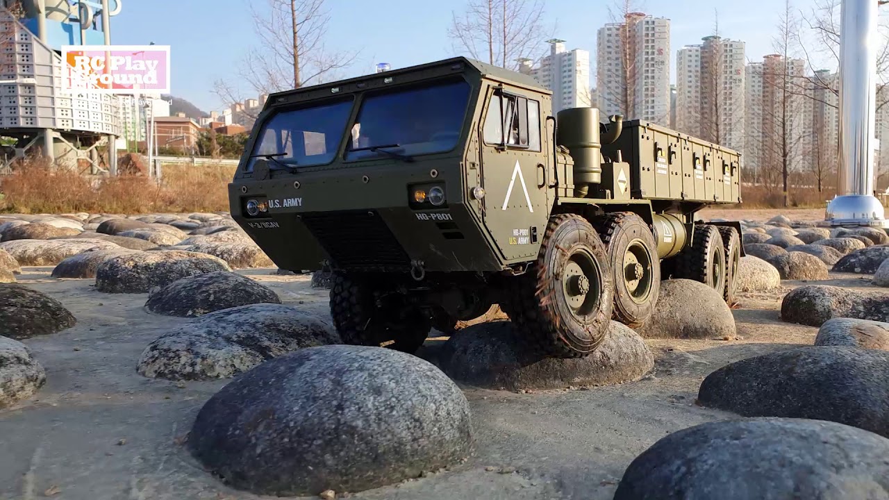 RC Car US Army Military Truck 8x8 HG P801First Off-Road TEST