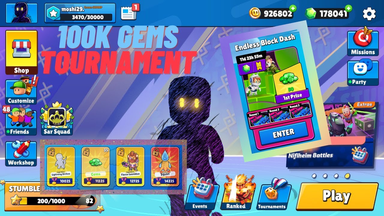 🔴 LIVE!! Stumble Guys 100k Gems Tournament🔴